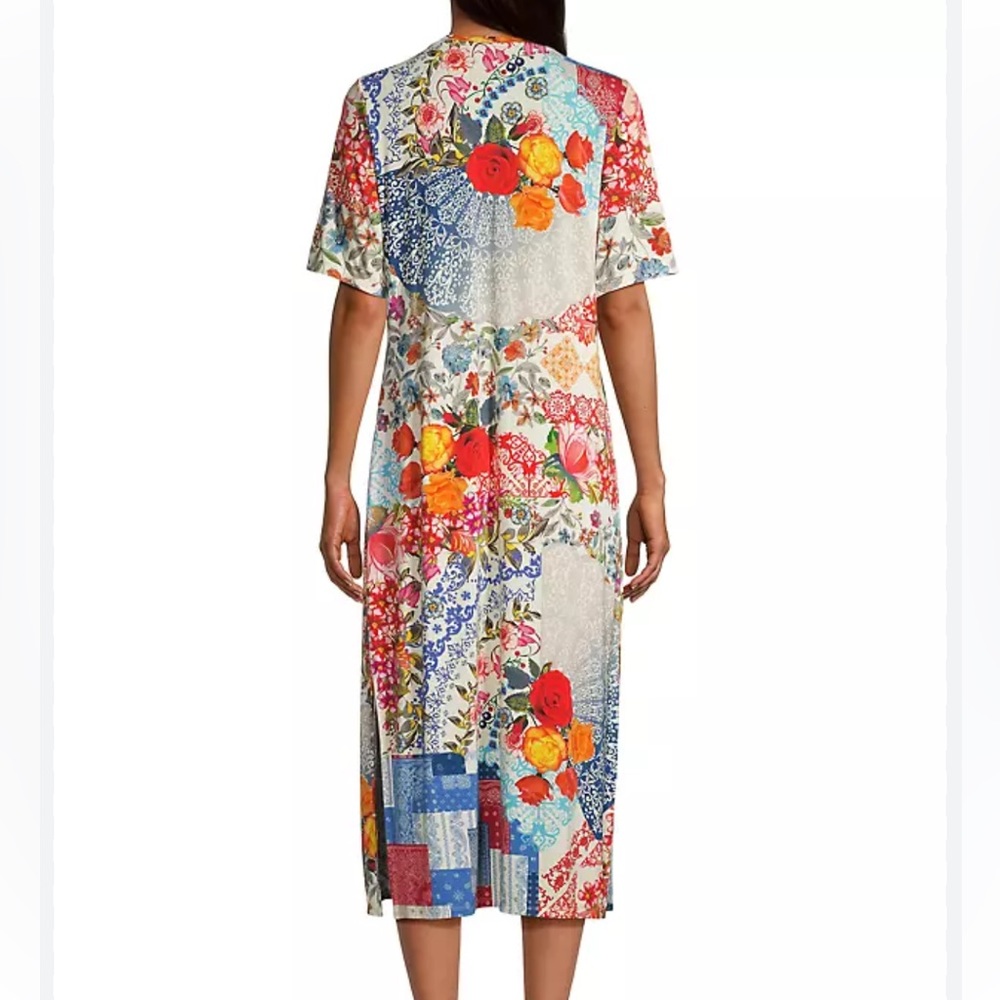 Johnny Was Tango Floral Print Bamboo Knit Jersey Scoop Neck Short Sleeve… - Picture 3 of 7